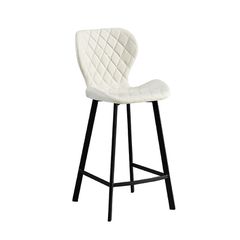 Σκαμπό Μπάρ 2τμχ Martin 66εκ. Off White Ύφασμα 45x49x66-98εκ.