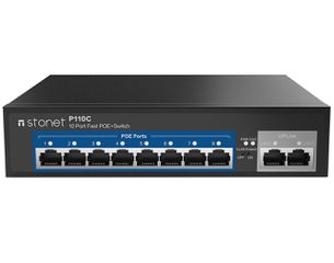 Ethernet switch 10/100Mbps με 10 προσαρμοσμένες θύρες POE 802.0at/af P110C STONET