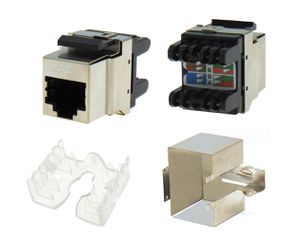 Keystone jack RJ45 θωρακισμένο outlet/ panel STP CAT 6 τύπου KRONE 180° SILVER SW1008S SUT