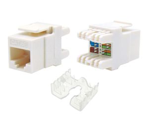 Keystone jack RJ45 outlet / panel UTP CAT 5e KRONE type180° λευκό N110-08 SUT