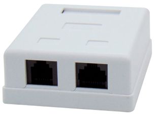 Πρίζα δικτύου διπλή επίτοιχη CAT5e & τηλεφωνικό COMBO N122-05 LANCOM λευκή