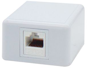 Πρίζα δικτύου επίτοιχη 1P με Keystone jack CAT 5e SUT 45x55x25mm λευκό χρώμα