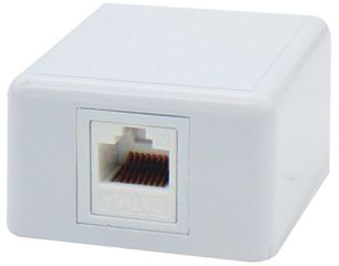 Πρίζα δικτύου επίτοιχη 1P με keystone jack CAT 6A SUT