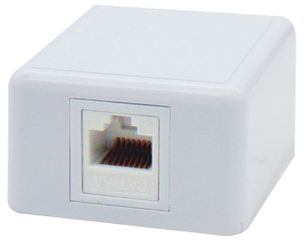 Πρίζα δικτύου επίτοιχη 1P με Keystone jack CAT 6A με UL SUT 45x55x25mm