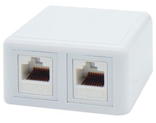 Πρίζα δικτύου επίτοιχη 2P με keystone jack CAT 6A και UL SUT