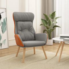 Πολυθρόνα Relax Ανοιχτό Γκρι από Ύφασμα και PVC 341301