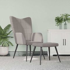 Πολυθρόνα Relax Χρώμα Taupe Υφασμάτινη με Σκαμπό 327961
