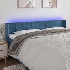 Κεφαλάρι Κρεβατιού LED Σκούρο Μπλε 183x16x78/88 εκ. Βελούδινο 3123300