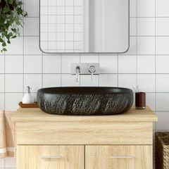 Νιπτήρας Οβάλ Μαύρος 59x40x14 εκ. Κεραμικός 155102