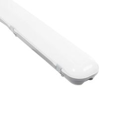 120cm Γραμμικό Βιομηχανικό Φωτιστικό Tri-Proof Τεχνολογίας Emergency με Ενσωματωμένη Μπαταρία Li-Ion 3.7V 5000mAH & Αυτονομία 3 Ώρες LED 48W 5760lm 120° AC 220-240V Αδιάβροχο IP65 Γκρι Σώμα με Γαλακτε