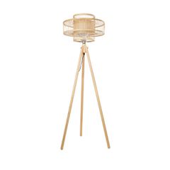 Boho Επιδαπέδιο Φωτιστικό Μονόφωτο 1 x E27 IP20 Μπεζ Ξύλο - Μ58 x Π58 x Υ149cm