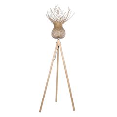 Boho Επιδαπέδιο Φωτιστικό Μονόφωτο 1 x E27 IP20 Μπεζ Ξύλο - Μ58 x Π58 x Υ168cm