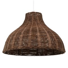 Boho Κρεμαστό Φωτιστικό Καμπάνα Μονόφωτο 1 x E27 IP20 Καφέ Ξύλο - Μ40 x Π40 x Υ28cm