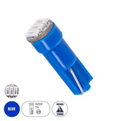 Λάμπα Αυτοκινήτου LED 3xSMD4014 0.9W 120lm 120° DC 12-16V IP20 Φ0.6 x Υ1.8cm Μπλε