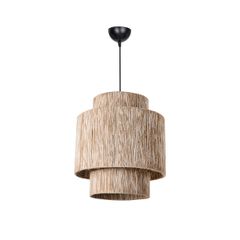 Boho Κρεμαστό Φωτιστικό Μονόφωτο 1 x E27 IP20 Μπέζ Ψάθα - M39 x Π39 x Υ80cm