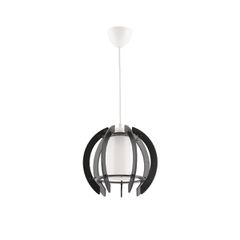 Μοντέρνο Κρεμαστό Φωτιστικό Ανάρτηση Μονόφωτο 1 x E27 IP20 Μαύρο & Διάφανο Πλαστικό - Μ30 x Π30 x Υ70cm