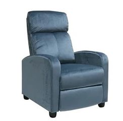 PORTER Πολυθρόνα Relax Σαλονιού - Καθιστικού Γκρι - Μπλε Velure