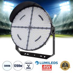 LED Προβολέας Γηπέδου 1200W 192000LM 60° AC 100-277V IP65 - Ψυχρό Λευκό 5000K - MeanWell Driver & LumiLEDs Chip - 5 Years Warranty