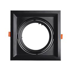 Χωνευτό Κινούμενο Τετράγωνο Σποτ Οροφής για Λάμπα AR111 - IP20 - Χυτό Αλουμίνιο - Μ18 x Π18 x Υ4.5cm - Μαύρο - 5 Χρόνια Εγγύηση