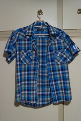 Πουκάμισο Καρό - Μπεζ-Μπλε - Νούμερο L