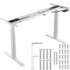VEVOR Standing Desk Frame Dual Motor, Ρυθμιζόμενο ύψος 27,6"-46,1" & 43,3"-70,1" μήκος Ηλεκτρικά πόδια γραφείου υπολογιστή, Εργονομική βάση σταθμού εργασίας DIY για το σπίτι και το γραφείο (μόνο λευκό