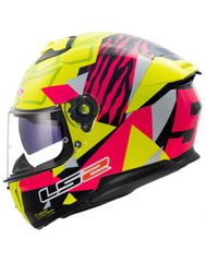 LS2 FF808 Stream II Tiger Gloss H-V Yellow/Pink