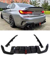 ΠΙΣΩ ΣΠΟΙΛΕΡ BMW 3 G20 SERIES 2019-2022 REAR DIFFUSER CARBON WITH LED LIGHT F1 Design