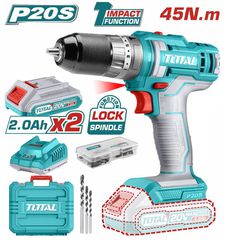 TOTAL Δραπανοκατσάβιδο κρουστικό μπαταρίας Li-ion 20V / 45Nm / 2 μπαταρίες (TIDLI201452E)