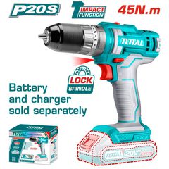 TOTAL Δραπανοκατσάβιδο κρουστικό μπαταρίας Li-ion 20V / 45Nm SOLO (TIDLI201455)