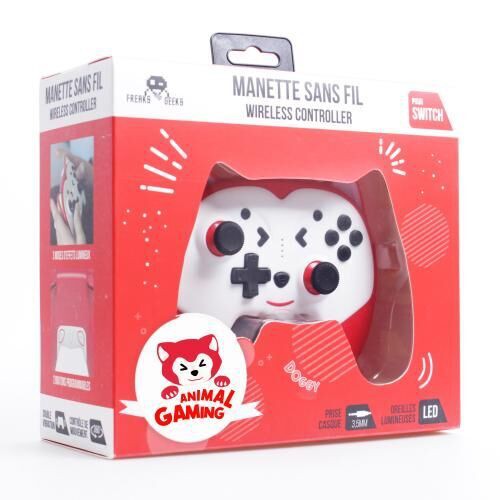 Freaks And Geeks - Switch - Doggy Wireless Controller for Children with paddles - Red / Nintendo Switch