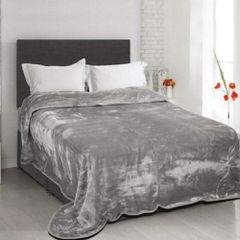 Κουβέρτα μονόχρωμη Σχ.Maya 490 gsm 100% polyester διαστάσεων 150x220cm σε χρώμα Elephant