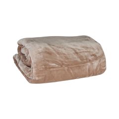 Κουβέρτα μονόχρωμη Σχ.Maya 490 gsm 100% polyester διαστάσεων 220x240cm σε χρώμα Beige