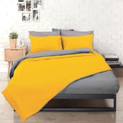 Σετ παπλωματοθήκη Σχ. Rainbow μονόχρωμη poly/cotton 144 κλωστών διαστάσεων 160x250cm σε χρώμα Sweet honey