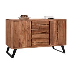 Μπουφές Fansi από μασίφ ξύλο ακακίας φυσικό 150x45x86Ycm