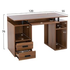 Γραφείο μελαμίνης Status Walnut διαστάσεων 120x55x76cm-thumb-1