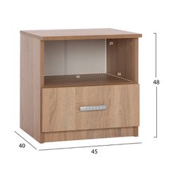 Κομοδίνο με συρτάρι Adler Sonama Oak διαστάσεων 45x40x48cm-thumb-1