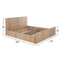 Κρεβάτι Adler μελαμίνης διπλό για στρώμα 160x200cm Sonoma Oak-thumb-1