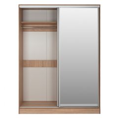 Ντουλάπα δίφυλλη διαστάσεων 180x60x210Ycm συρόμενη με καθρέπτη Sonama Oak-thumb-2
