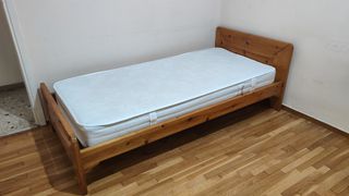 ΞΕΠΟΥΛΗΜΑ ΛΟΓΩ ΑΝΑΚΑΙΝΙΣΗΣ Μονό Κρεβάτι 2x1 σουηδικό ξύλο μασιφ με τάβλες και μονό στρώμα ύπνου Mattress Hellas.