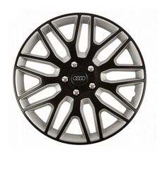 Carro 246848 Τάσια Τροχών Αυτοκινήτου Rome Μαύρο/Ασημι 15" με σήμα Audi 4 Τεμάχια