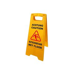 Προειδοποιητική πινακίδα "caution wet floor" 21-30x58cm κίτρινη