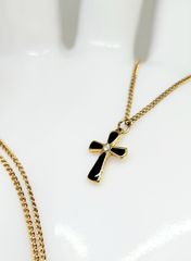 ΣΕΤ ΑΛΥΣΙΔΑ ΛΑΙΜΟΥ ΜΕ ΣΤΑΥΡΟΥΔΑΚΙ STEEL – GOLD PLATED ΜΕ ΛΕΥΚΗ ΖΙΡΓΚΟΝ Α9016 ΤΙΜΗ 25 ΕΥΡΩ