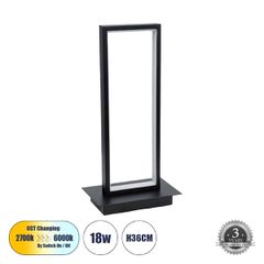 Επιτραπέζιο Φωτιστικό LED CCT 18W 1980lm 200° AC 220-240V - Εναλλαγή Φωτισμού μέσω Διακόπτη On/Off All In One Ψυχρό 6000k+Φυσικό 4500k+Θερμό 2700k Μ18 x Π10 x Υ36cm - Mαύρο - 3 Χρόνια Εγγύηση