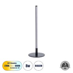 Επιτραπέζιο Φωτιστικό LED CCT 8W 880lm 200° AC 220-240V - Εναλλαγή Φωτισμού μέσω On/Off All In One Ψυχρό 6000k+Φυσικό 4500k+Θερμό 2700k Μ15 x Π15 x Υ46cm - Mαύρο - 3 Χρόνια Εγγύηση