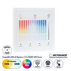 Ασύρματο DMX512 Επιτοίχιο Χειριστήριο RF 2.4Ghz 1 Group για όλα τα SKYDANCE DMX512 Controller AC 100-240V Max 0.1A - IP20 Μ8.5 x Μ8.5 x Π8.5 x Υ3.5cm - 5 Χρόνια Εγγύηση