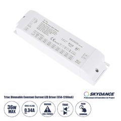 TE-36A SKYDANCE AC Triac Dimmable Constant Current LED Driver Push Dimming 1 Κανάλι AC 200-240V 1 x 0.34A 36W - Max 0.34A 36W - IP20 Μ17.5 x Π4.4 x Υ3cm - 5 Χρόνια Εγγύηση