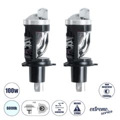 H4 X10 360° Line KIT Βασικού Φωτισμού Αυτοκινήτου & Μοτοσυκλέτας 3nd Generation Can-Bus Series LED CREE CXB 100W 11000lm DC 12V Αδιάβροχο IP56 Ψυχρό Λευκό 6000K - 2 Χρόνια Εγγύηση