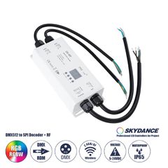 DS-WP SKYDANCE DC RF 2.4Ghz DMX512 to SPI Decoder DC 5-24V - Αδιάβροχο IP65 Μ17 x Π8 x Υ4cm - 5 Χρόνια Εγγύηση