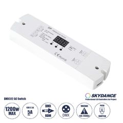 DP SKYDANCE AC DMX512 Push Switch 1 Κανάλι AC 100-240V 1 x 5A 1200W - Max 5A 1200W - IP20  Μ17 x Π5 x Υ2.5cm - 5 Χρόνια Εγγύηση