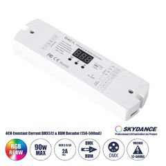 D4C-L SKYDANCE DC DMX512 Constant Current & RDM Decoder 4 Καναλιών DC 12-48V 4 x 0.5A 22.5W - Max 2A 90W - IP20  Μ17 x Π5 x Υ2.5cm - 5 Χρόνια Εγγύηση